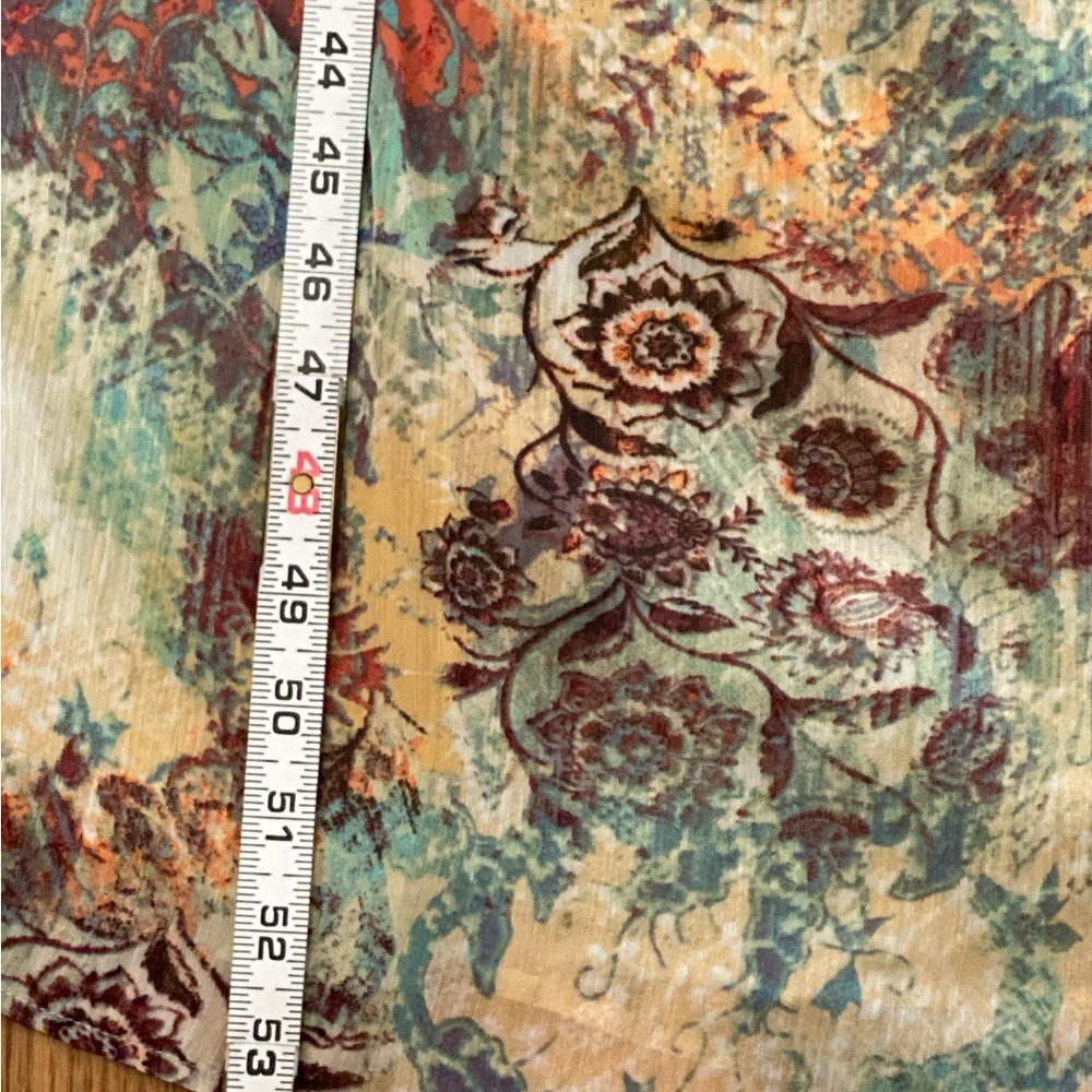 Nine West Cold Shoulder Maxi Dress | Abstract Floral Watercolor Print | Size 2 - Picture 7 of 12